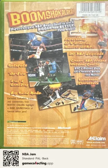 NBA Jam Xbox, PAL box back