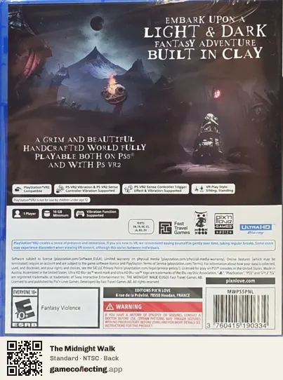 The Midnight Walk PlayStation 5, NTSC box back