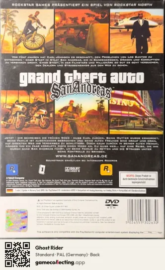 Ghost Rider PlayStation 2, Germany box back