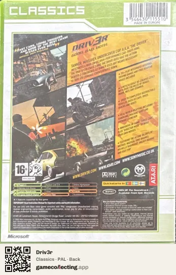 Driv3r Xbox, PAL box back