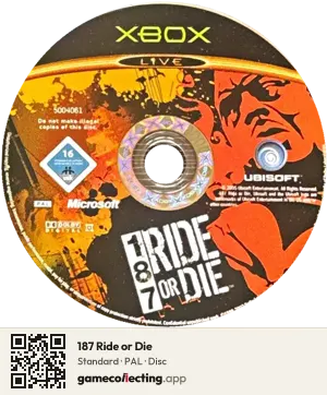 187 Ride or Die Xbox, PAL disc