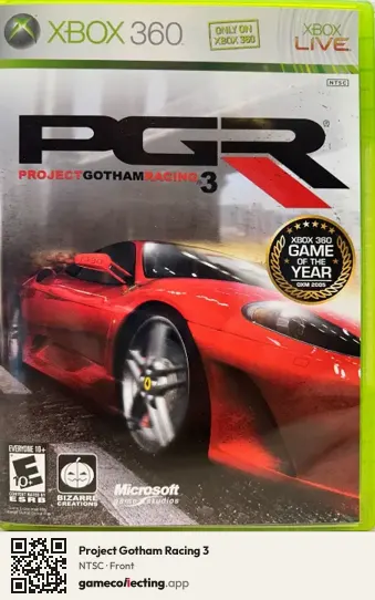 Project Gotham Racing 3 Xbox 360, NTSC box front