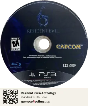 Resident Evil 6 Anthology PlayStation 3, NTSC disc