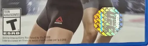 EA Sports UFC 2, the ESRB box on its front
