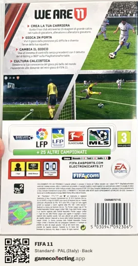FIFA 11 PlayStation Portable, Italy box back