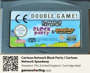 Cartoon Network Block Party / Cartoon Network Speedway Game Boy Advance, PAL cartridge label