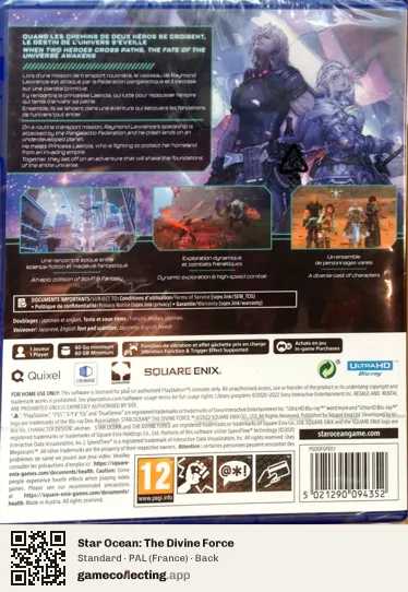 Star Ocean: The Divine Force PlayStation 5, France box back