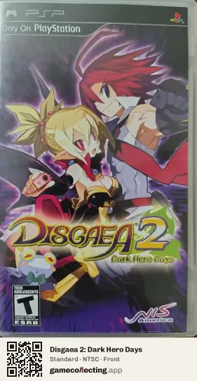 Disgaea 2: Dark Hero Days PlayStation Portable, NTSC box front
