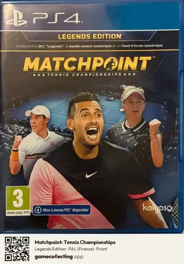 Matchpoint: Tennis Championships PlayStation 4, France box front