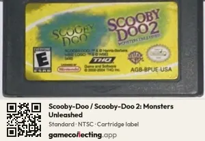 Scooby-Doo / Scooby-Doo 2: Monsters Unleashed Game Boy Advance, NTSC cartridge label