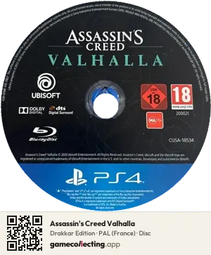 Assassin's Creed Valhalla PlayStation 4, PAL disc