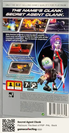 Secret Agent Clank PlayStation Portable, PAL box back