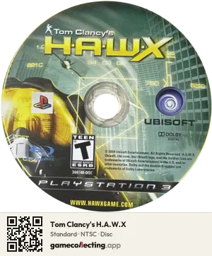 Tom Clancy's H.A.W.X PlayStation 3, NTSC disc