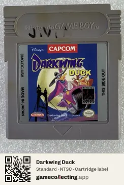 Darkwing Duck Game Boy, NTSC cartridge label