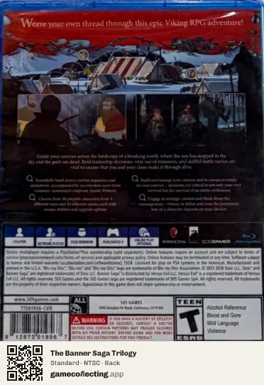 The Banner Saga Trilogy PlayStation 4, NTSC box back