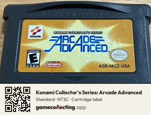 Konami Collector's Series: Arcade Advanced Game Boy Advance, NTSC cartridge label