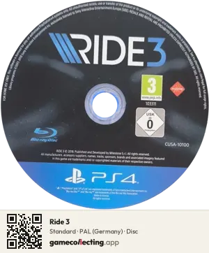 Ride 3 PlayStation 4, PAL disc