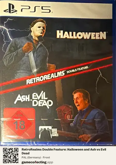 RetroRealms Double Feature: Halloween and Ash vs Evil Dead PlayStation 5, Germany box front