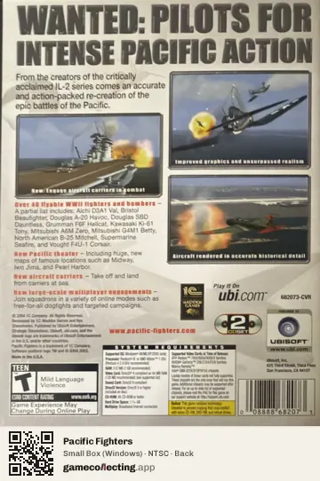 Pacific Fighters Computer, NTSC box back
