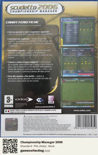 Championship Manager 2006 PlayStation 2, Italy box back