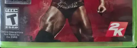 WWE 2K14, the ESRB box on its front