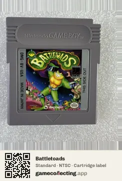 Battletoads Game Boy, NTSC cartridge label