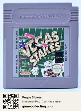 Vegas Stakes Game Boy, PAL cartridge label