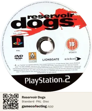 Reservoir Dogs PlayStation 2, PAL disc