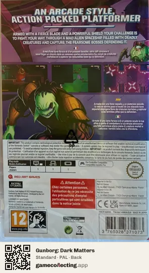 Gunborg: Dark Matters Nintendo Switch, PAL box back