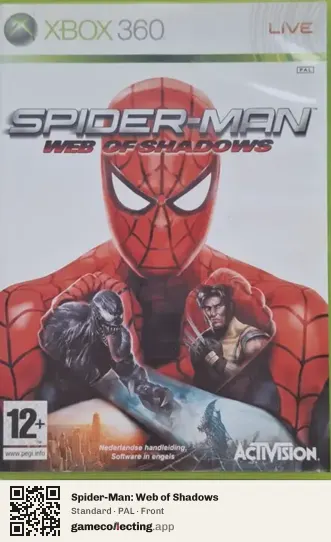 Spider-Man: Web of Shadows Xbox 360, PAL box front