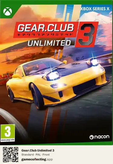 Gear.Club Unlimited 3 Xbox Series X, PAL box front