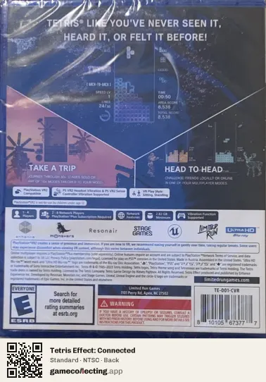 Tetris Effect: Connected PlayStation 5, NTSC box back