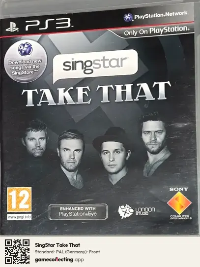 SingStar Take That PlayStation 3, Germany box front