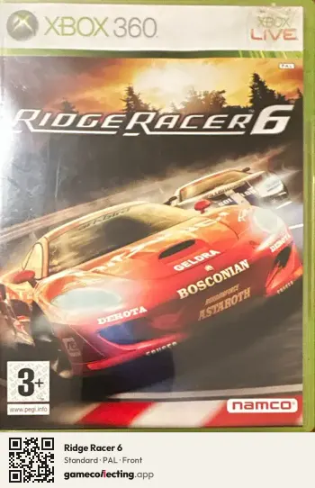 Ridge Racer 6 Xbox 360, PAL box front