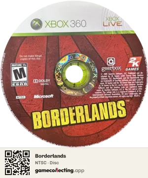 Borderlands Xbox 360, NTSC disc