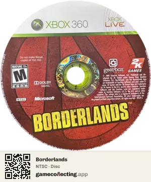 Borderlands Xbox 360, NTSC disc