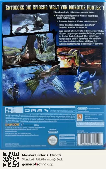Monster Hunter 3 Ultimate Nintendo Wii U, Germany box back