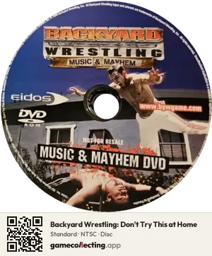 Backyard Wrestling: Don't Try This at Home PlayStation 2, NTSC disc