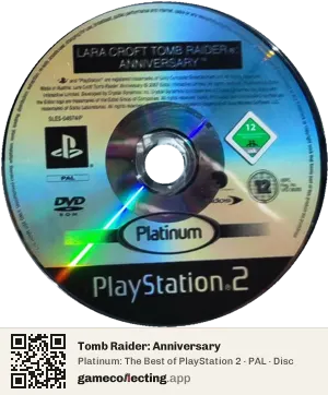 Tomb Raider: Anniversary PlayStation 2, PAL disc