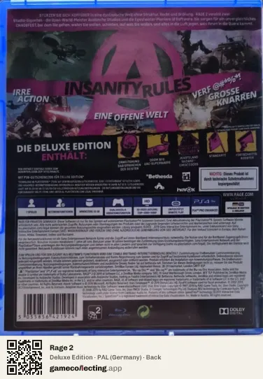 Rage 2 PlayStation 4, Germany box back