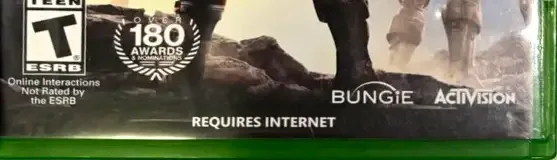 Destiny, the ESRB box on its front