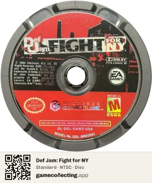 Def Jam: Fight for NY Nintendo GameCube, NTSC disc