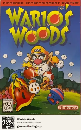 Wario's Woods Nintendo Entertainment System, NTSC box front