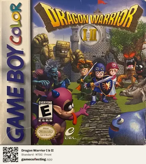 Dragon Warrior I & II Game Boy Color, NTSC box front