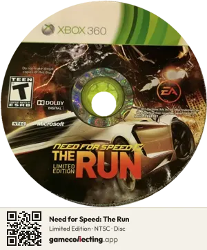 Need for Speed: The Run Xbox 360, NTSC disc