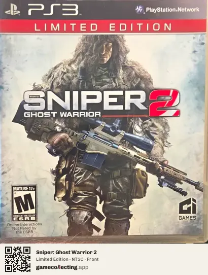 Sniper: Ghost Warrior 2 PlayStation 3, NTSC box front
