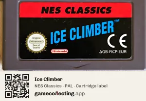 Ice Climber Game Boy Advance, PAL cartridge label