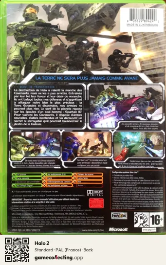 Halo 2 Xbox, France box back