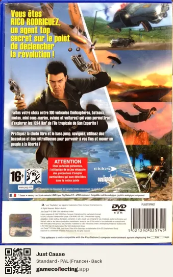 Just Cause PlayStation 2, France box back
