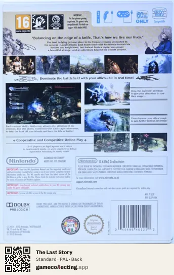 The Last Story Nintendo Wii, PAL box back